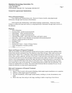 Obstetrics-Gynecology Associates, P.A. Name of Proposed Surgery