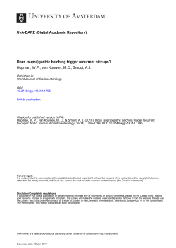 Does (supra)gastric belching trigger recurrent hiccups? - UvA-DARE
