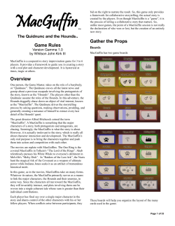 The MacGuffin Game Rules