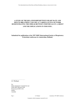 A STUDY OF THE RELATIONSHIP BETWEEN HEART RATE AND