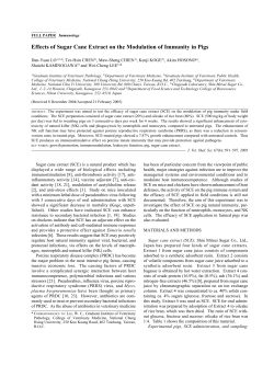 Effects of Sugar Cane Extract on the Modulation of Immunity in Pigs