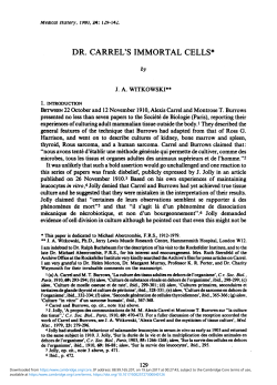 dr. carrel`s immortal cells - Cambridge University Press