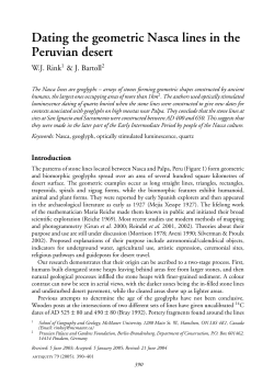 Dating the geometric Nasca lines in the Peruvian desert