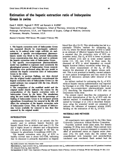 Estimation of the Hepatic Extraction Ratio of