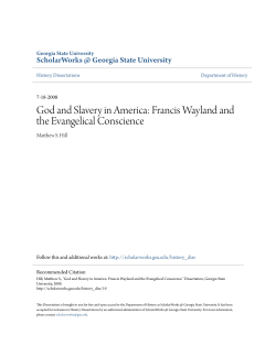 God and Slavery in America: Francis Wayland and the Evangelical