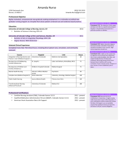 Amanda Nurse - University of Colorado Denver