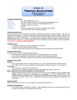 ERS 383/BIOL 383 - University of Waterloo