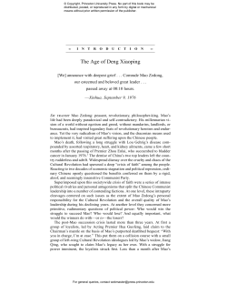 The Age of Deng Xiaoping - Princeton University Press