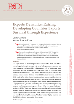 Exports Dynamics: Raising Developing Countries Exports Survival