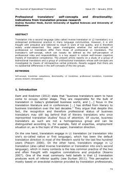 Professional translators` self-concepts and directionality