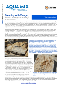 Aqua News Sept 2013 - Use of vinegar