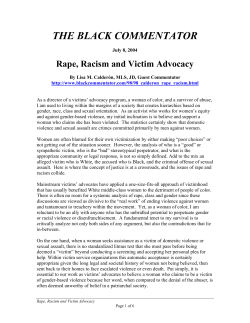 Rape, Racism and Victim Advocacy - National Center on Domestic