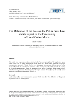 The Definition of the Press in the Polish Press