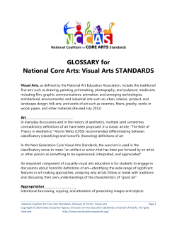 GLOSSARY for National Core Arts: Visual Arts STANDARDS