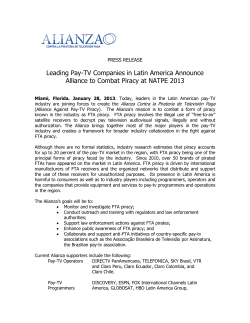 Leading Pay-TV Companies in Latin America Announce Alliance to