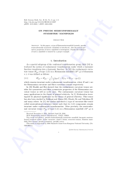 ON PSEUDO SEMICONFORMALLY SYMMETRIC MANIFOLDS 1