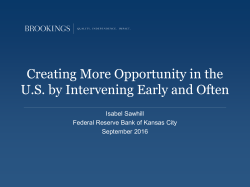 Creating More Opportunity in the U.S. by Intervening Early and Often