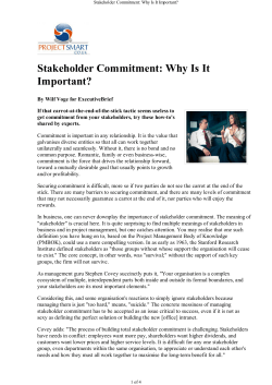 Stakeholder Commitment