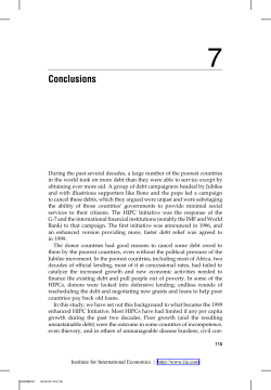 Chapter 7: Conclusions - Peterson Institute for International Economics