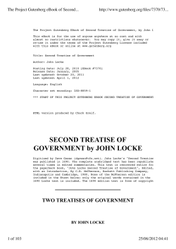 Second Treatise Of Government