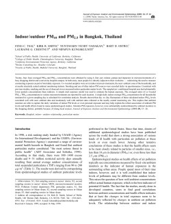 Indoor/outdoor PM10 and PM2.5 in Bangkok, Thailand