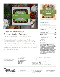 One page spec sheets &ndash; nutritionals and specs for all retail products