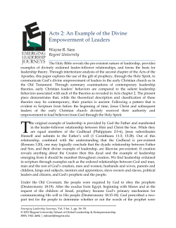 Acts 2: An Example of the Divine Empowerment