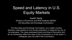 High Frequency Trading: What is it Good For?