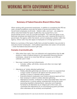 Summary of Federal Executive Branch Ethics Rules