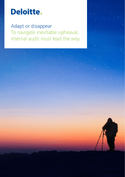 Adapt or disappear To navigate inevitable upheaval, internal audit