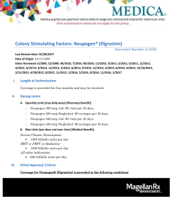 Colony Stimulating Factors: Neupogen®(filgrastim)