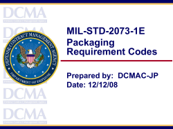 MIL-STD-2073-1E Packaging Requirement Codes