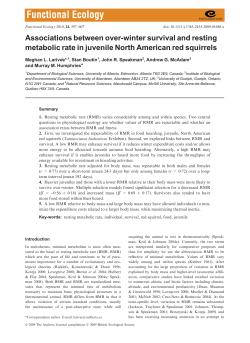 Associations between over-winter survival and resting metabolic