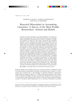 Research Misconduct in Accounting Literature