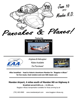 Mandan Airport, 4 miles south of Mandan ND on Highway 6