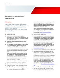Oracle Linux Frequently Asked Questions