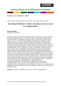 Gendering Orientalism - Australian Critical Race and Whiteness