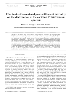 Effects of settlement and post-settlement mortality