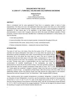 Dealing with the Cold: A Look at &frac14; Turn Ball Valves and Cold
