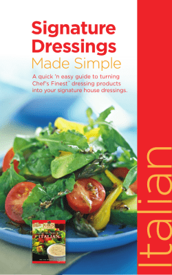 Signature Dressings - Sugar Foods Corporation