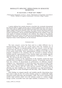 MODALITY-SPECIFIC OPERATIONS IN SEMANTIC DEMENTIA