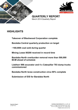 Quarterly Activities Report - 31 March 2014