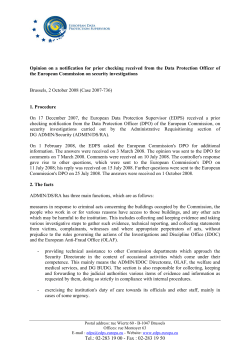 1 - European Data Protection Supervisor