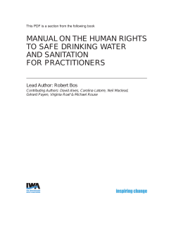Manual on the Human Rights to Safe Drinking Water and Sanitation
