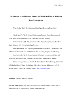 Development of the Muscle and Skin domain in the