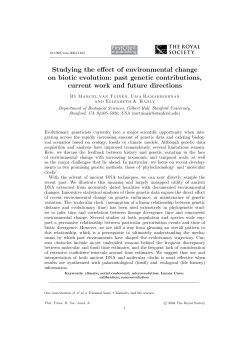 Studying the effect of environmental change on biotic evolution: past
