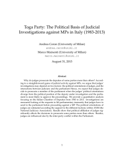 Toga Party: The Political Basis of Judicial Investigations against MPs