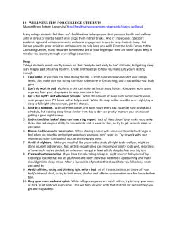 101 Wellness Tips for College Students