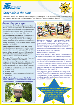 heatlh and wellbeing forum Stay Safe in the Sun 8 June 15