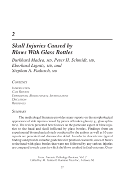 Skull Injuries Caused by Blows With Glass Bottles